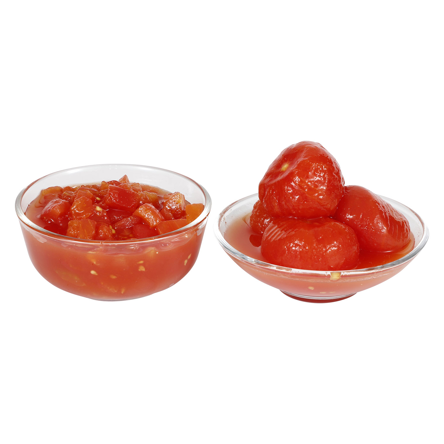 Tomate écorcée entière &  tomate en dé